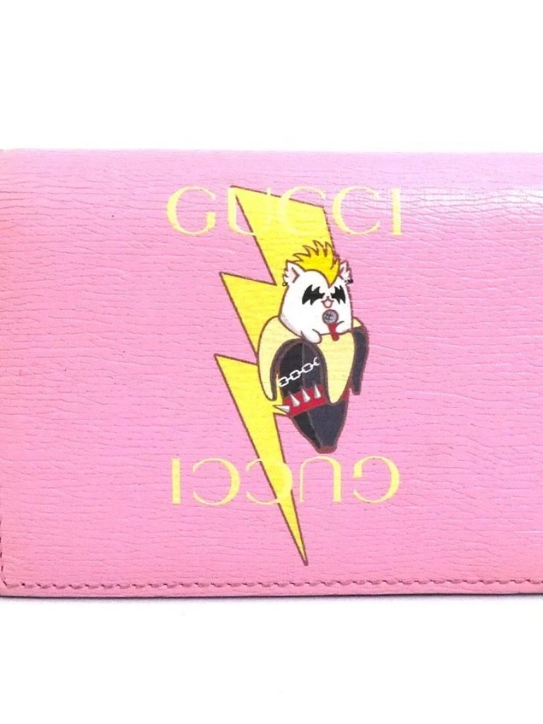 Auth Gucci Bifold Wallet Pink Leather - H32248a